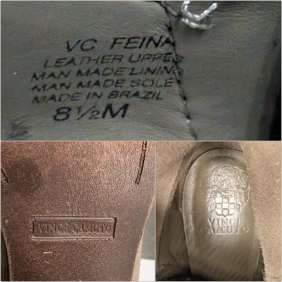 Vince Camuto Feina Booties Khaki Verona Suede Leather 3.5" Heel Size 8.5 M - Picture 11 of 12